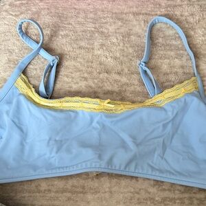 Victoria's Secret Light Blue and Yellow Lace Bandeau